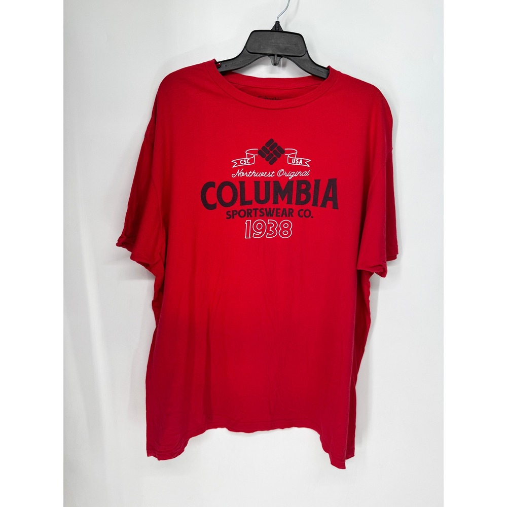 Columbia Graphic T-Shirt Mens Size XXL Red Good Northwest Original 1938 Cotton
